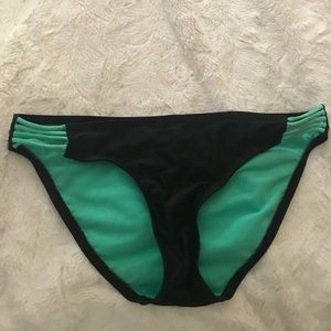 Black and teal bikini bottoms